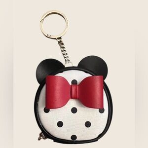 Kate spade & Disney NWOT Keychain ziparound pouch Bag Charm Minnie Mouse Ears